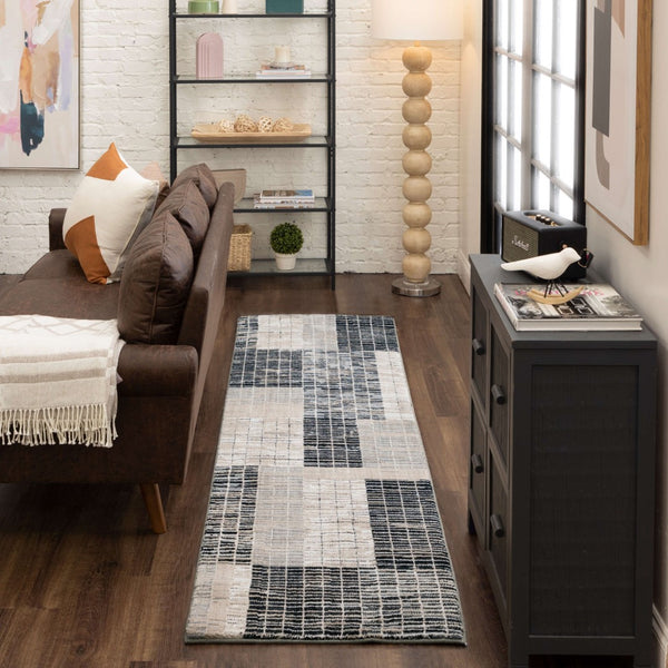 Karastan Rugs Vanguard by Drew & Jonathan Home Resolute Machine Woven Triexta Modern/Contemporary Area Rug Frost Grey 2' 4" x 7' 10"