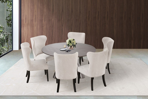 Pasargad Home Novara Round Dining Table - Modern Elegance For Sophisticated Dining Spaces D. Brown Mdf Plz-386dt-r