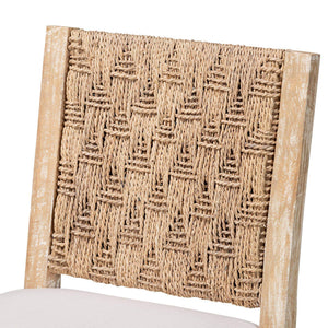 Bali & Pari Rivermont Mango Wood Counter Stool with Woven Seagrass Back Coastal