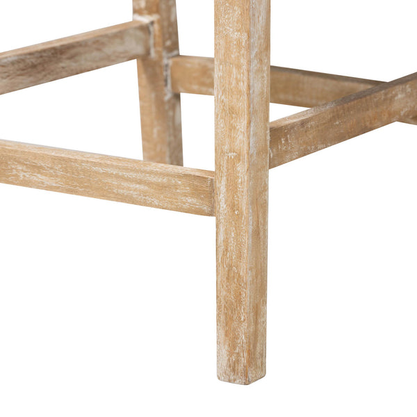 Bali & Pari Rivermont Mango Wood Counter Stool with Woven Seagrass Back Coastal