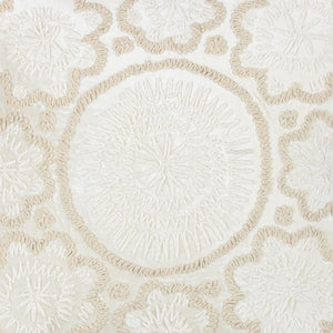 Pasargad Home Naples Luxury Embroidered Pillow – Enhance Your Space With Glamorous Style Ivory Cotton & Bamboo Silk Pcc-7066