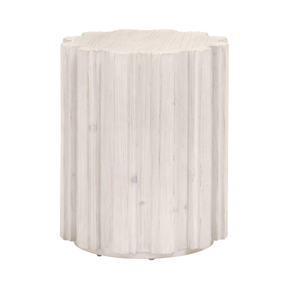 Essentials For Living Roma Round Accent Table - Eco-friendly Reclaimed Pine With Whitewash Finish, Chic Transitional Design White Wash Pine Solid Reclaimed Pine,Reclaimed Pine Veneer,Mdf 8107.Ww-pne