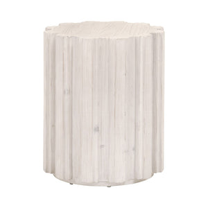 Essentials For Living Roma Round Accent Table - Eco-friendly Reclaimed Pine With Whitewash Finish, Chic Transitional Design White Wash Pine Solid Reclaimed Pine,Reclaimed Pine Veneer,Mdf 8107.Ww-pne