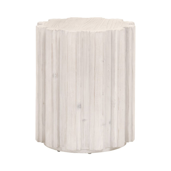 Essentials For Living Roma Round Accent Table - Eco-friendly Reclaimed Pine With Whitewash Finish, Chic Transitional Design White Wash Pine Solid Reclaimed Pine,Reclaimed Pine Veneer,Mdf 8107.Ww-pne