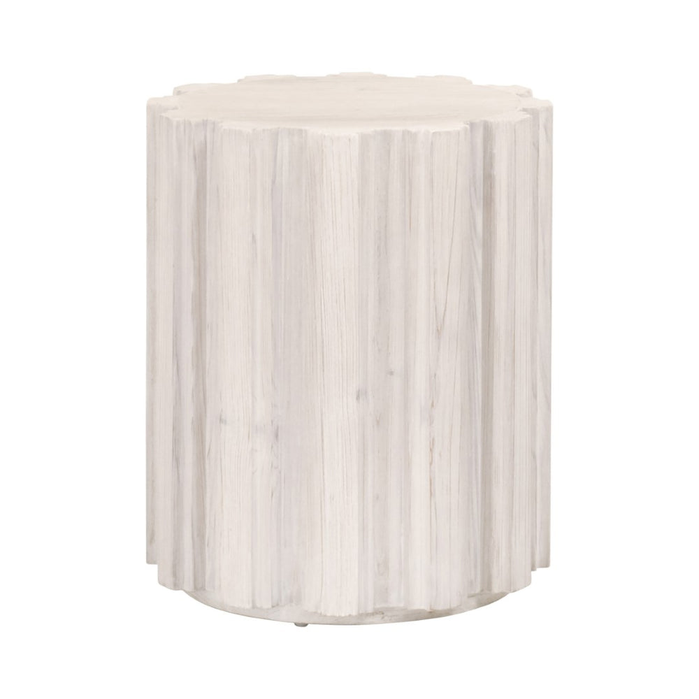 Essentials For Living Roma Round Accent Table - Eco-friendly Reclaimed Pine With Whitewash Finish, Chic Transitional Design White Wash Pine Solid Reclaimed Pine,Reclaimed Pine Veneer,Mdf 8107.Ww-pne