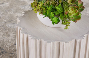 Essentials For Living Roma Round Accent Table - Eco-friendly Reclaimed Pine With Whitewash Finish, Chic Transitional Design White Wash Pine Solid Reclaimed Pine,Reclaimed Pine Veneer,Mdf 8107.Ww-pne