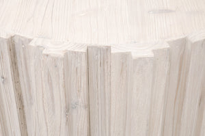 Essentials For Living Roma End Table - Eco-friendly Reclaimed Pine With Whitewash Finish & Decorative Fluting - Chic Design White Wash Pine Solid Reclaimed Pine,Reclaimed Pine Veneer,Mdf 8105.Ww-pne