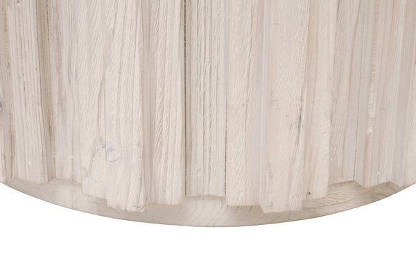 Essentials For Living Roma End Table - Eco-friendly Reclaimed Pine With Whitewash Finish & Decorative Fluting - Chic Design White Wash Pine Solid Reclaimed Pine,Reclaimed Pine Veneer,Mdf 8105.Ww-pne