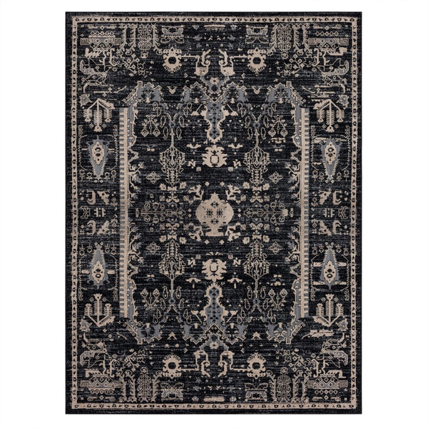 Karastan Rugs Zephyr Rotorua Machine Woven Triexta Traditional Area Rug Soot 9' 6" x 12' 11"