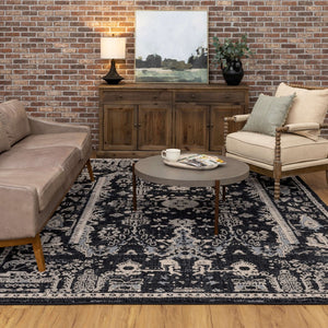 Karastan Rugs Zephyr Rotorua Machine Woven Triexta Traditional Area Rug Soot 8' x 10'