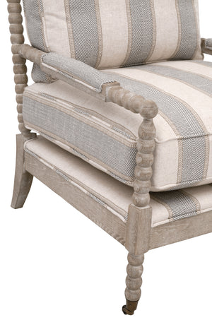 Rouleau Club Chair Stanebridge-Pewter, Natural Gray Oak 6648.SPEW/NG Essentials for Living