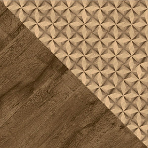 Manhattan Comfort Liberty Mid-Century Modern Nightstand Rustic Brown and 3D Brown Prints 204AMC97