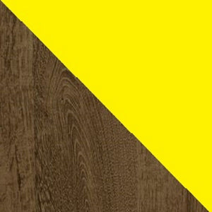 Manhattan Comfort Liberty Mid-Century Modern TV Stand Rustic Brown and Yellow 202AMC94