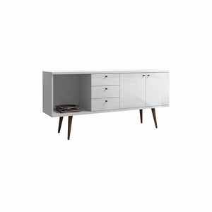 Utopia Wide Dresser in White Gloss and Maple Cream S-1010451 Manhattan Comfort