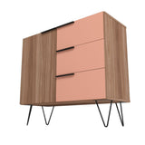 Manhattan Comfort Beekman Mid-Century Modern Sideboard Brown and Pink S-405AMC229