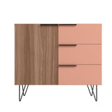 Manhattan Comfort Beekman Mid-Century Modern Sideboard Brown and Pink S-405AMC229