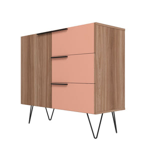 Manhattan Comfort Beekman Mid-Century Modern Sideboard Brown and Pink S-405AMC229