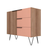 Manhattan Comfort Beekman Mid-Century Modern Sideboard Brown and Pink S-405AMC229