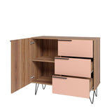 Manhattan Comfort Beekman Mid-Century Modern Sideboard Brown and Pink S-405AMC229