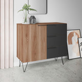 Manhattan Comfort Beekman Mid-Century Modern Sideboard Brown and Black S-405AMC240