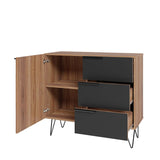 Manhattan Comfort Beekman Mid-Century Modern Sideboard Brown and Black S-405AMC240