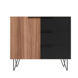 Manhattan Comfort Beekman Mid-Century Modern Sideboard Brown and Black S-405AMC240