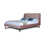 Manhattan Comfort Heather Mid-Century Modern Full-Size Bed Blush and Black S-BD003-FL-BH