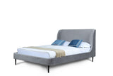 Manhattan Comfort Heather Mid-Century Modern Queen Bed Grey and Black S-BD003-QN-GY