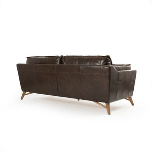 Zentique Juste Sofa in Top-Grain Leather — Timeless Neutral Design, Rubberwood Frame, Plush Everyday Comfort S0062-3
