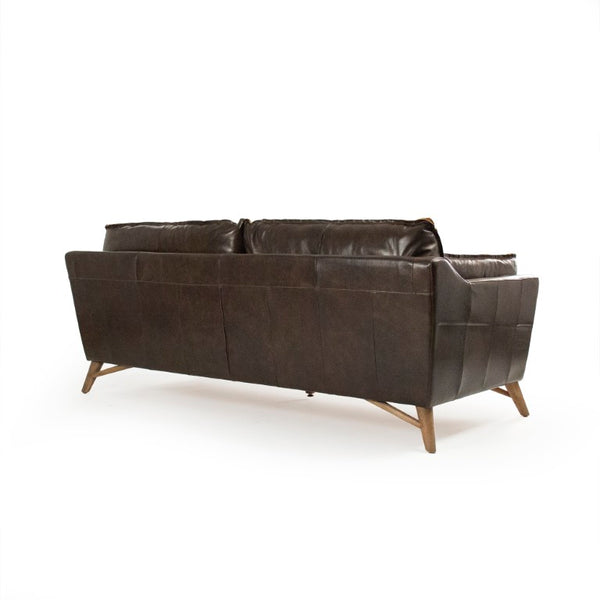 Zentique Juste Sofa in Top-Grain Leather — Timeless Neutral Design, Rubberwood Frame, Plush Everyday Comfort S0062-3