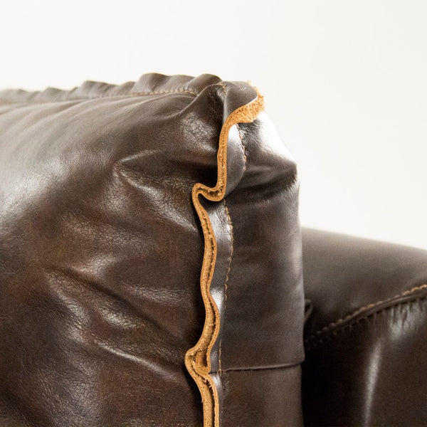 Zentique Juste Sofa in Top-Grain Leather — Timeless Neutral Design, Rubberwood Frame, Plush Everyday Comfort S0062-3