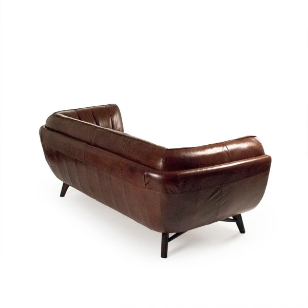 Zentique Brice Top-Grain Leather Sofa with Solid Rubberwood Frame, Cushioned Support, Modern Transitional Appeal S0087-3
