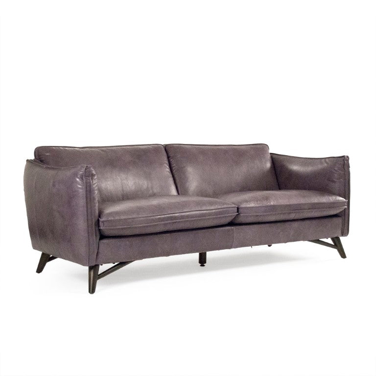 Zentique Lionel Premium Top-Grain Leather Sofa with Rubberwood Frame, Contemporary Comfort & Durable Style S0127-01-3