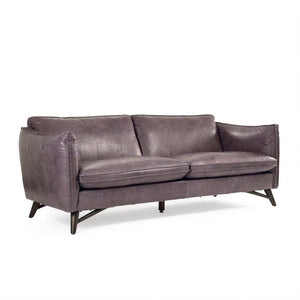 Zentique Lionel Premium Top-Grain Leather Sofa with Rubberwood Frame, Contemporary Comfort & Durable Style S0127-01-3