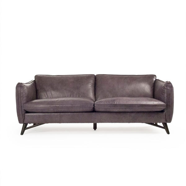 Zentique Lionel Premium Top-Grain Leather Sofa with Rubberwood Frame, Contemporary Comfort & Durable Style S0127-01-3