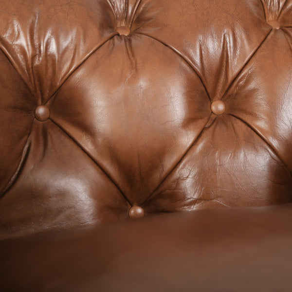 Arthur Arm Chair Dark Brown Rubberwood, Rust Orange Leather S0431-1D Zentique