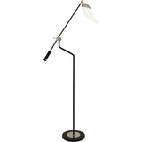 Robert Abbey Ferdinand Floor Lamp Matte Black Painted Finish w/ Polished Nickel Accents Unlisted