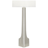 Robert Abbey Margeaux Table Lamp Polished Nickel Finish with Matte Nickel Accents White Oval Organza Shade