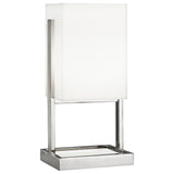 Robert Abbey Nikole Accent Lamp Polished Nickel and White Marble Frosted White Acrylic Shade