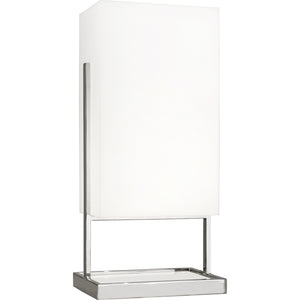 Robert Abbey Nikole Table Lamp Polished Nickel and White Marble Frosted White Acrylic Shade