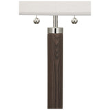 Robert Abbey Dexter Table Lamp Polished Nickel Finish with Dark Walnut Finished Wood Column Oyster Linen Shade