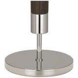 Robert Abbey Dexter Table Lamp Polished Nickel Finish with Dark Walnut Finished Wood Column Oyster Linen Shade