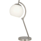 Robert Abbey Nova Table Lamp Polished Nickel Finish White Cased Glass Shade