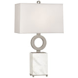 Robert Abbey Oculus Table Lamp Antique Silver Finish w/ White Marble Base Unlisted