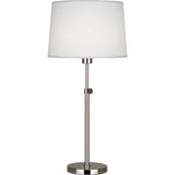 Robert Abbey Koleman Table Lamp Polished Nickel Oyster Linen Shade