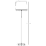 Robert Abbey Koleman Floor Lamp Polished Nickel Oyster Linen Shade