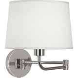 Robert Abbey Koleman Wall Swinger Polished Nickel Oyster Linen Shade