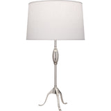 Robert Abbey Grace Table Lamp POLISHED NICKEL FINISH Oyster Linen Shade