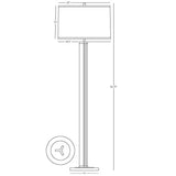 Robert Abbey Fineas Floor Lamp Clear Glass and Polished Nickel Black Painted Opaque Parchment Shade With White Lining