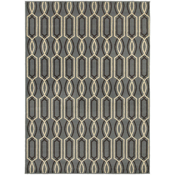 Oriental Weavers Stratton Geometric Polypropylene Indoor Rug Blue Ivory Living Room Large Area S6019A300390ST